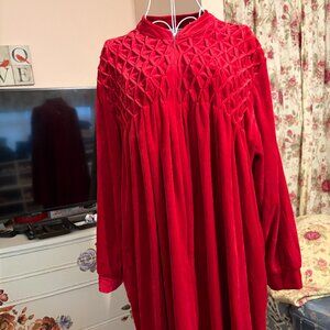 Womens Plus Velour Full Length Robe, Red, by Only Necessities, sz. 22/24